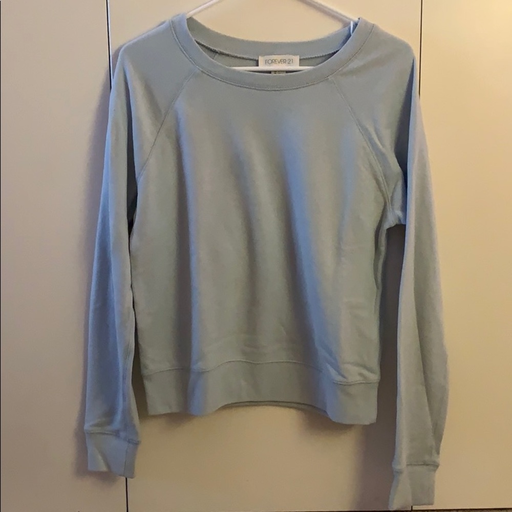 Blue crew neck sweatshirt